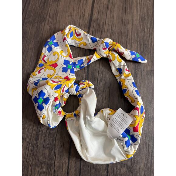 We Wore What Pearl Tile Bandeau Bikini Top Womans Small - Picture 3 of 8